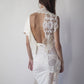 Scarf and Lace Dress - White