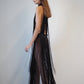 Black Fringe Halter Maxi Dress