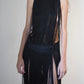 Black Fringe Halter Maxi Dress