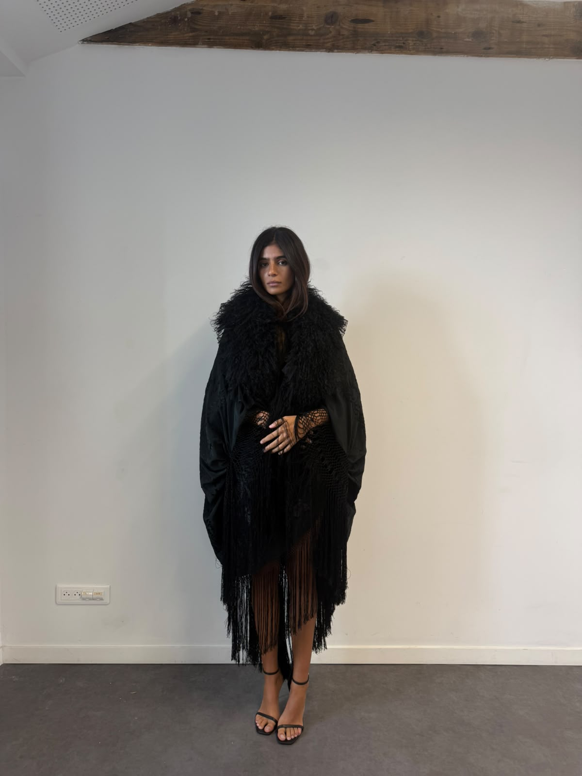 Mantón Jacket - Black Wool